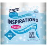 Freedom 4 Pack Inspirations Soft White 3 Ply Toilet Tissue 4 pack